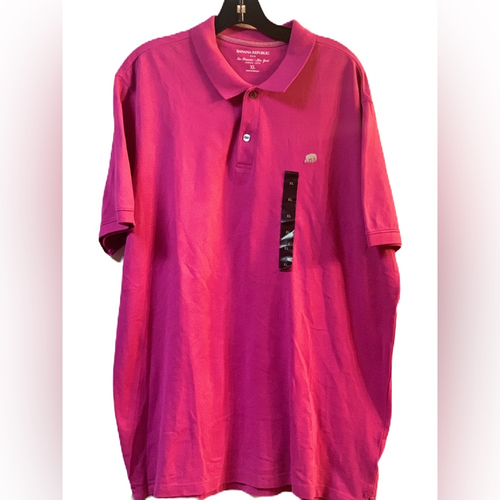 Banana Republic Men Magenta Polo Shirt XL Cotton. NWT